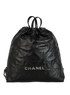 Medium 22 Backpack, &pound;2,500, Handbags, Black, Leather, Front view